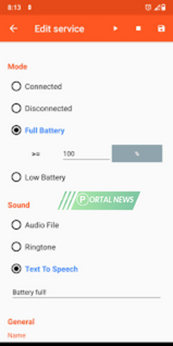 cara menggunakan battery sound notification